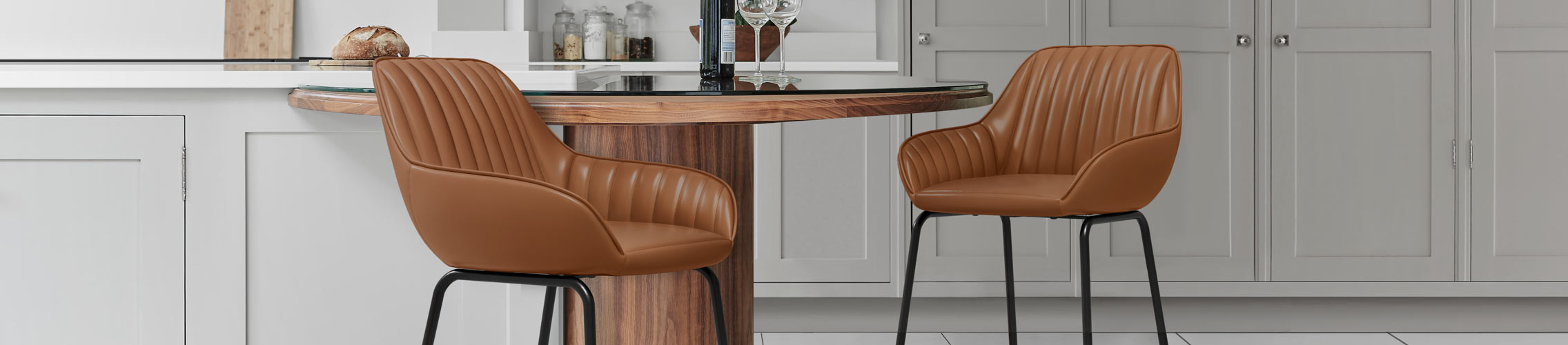 Real Leather Bar Stools