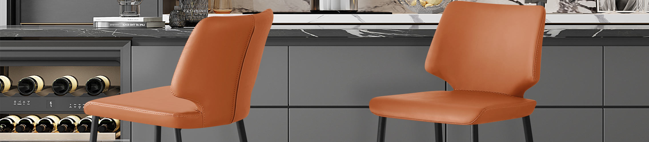 Orange Kitchen Stools