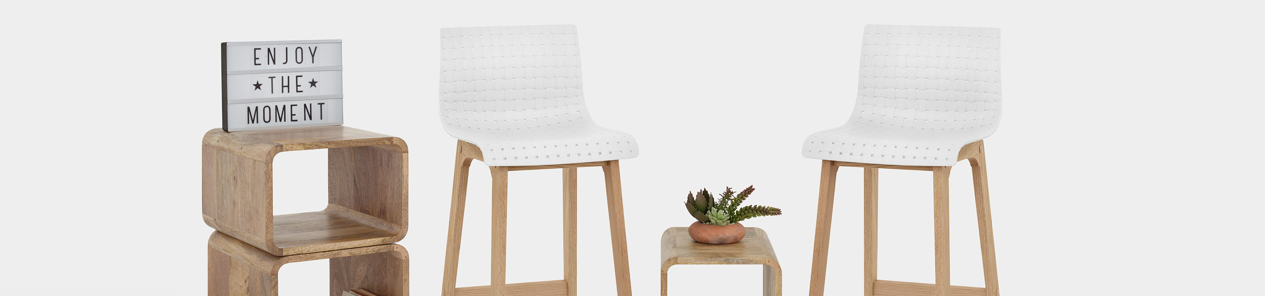 Bondi Oak & White Bar Stool Video Banner