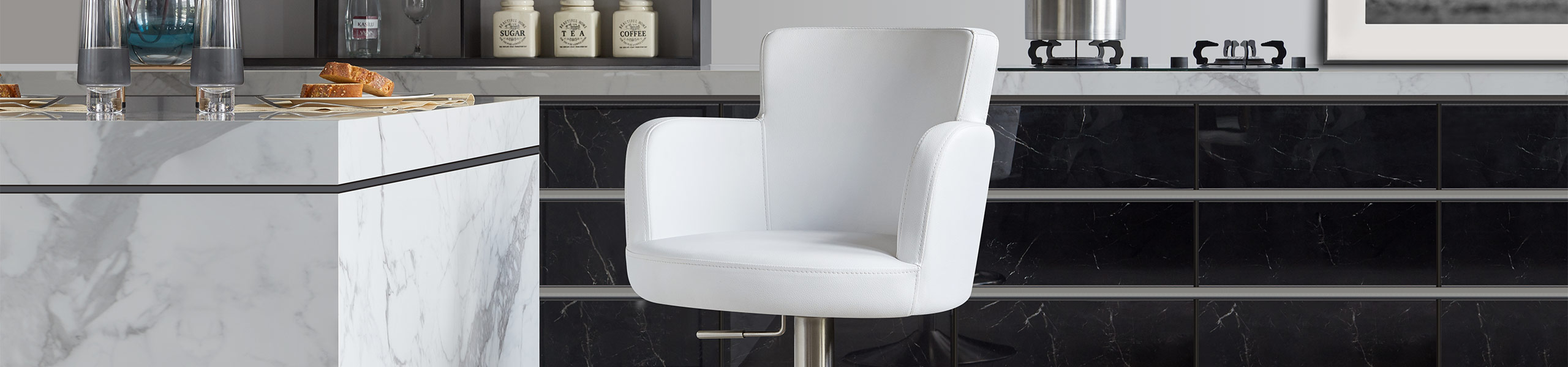 Chateau Brushed Bar Stool White Video Banner